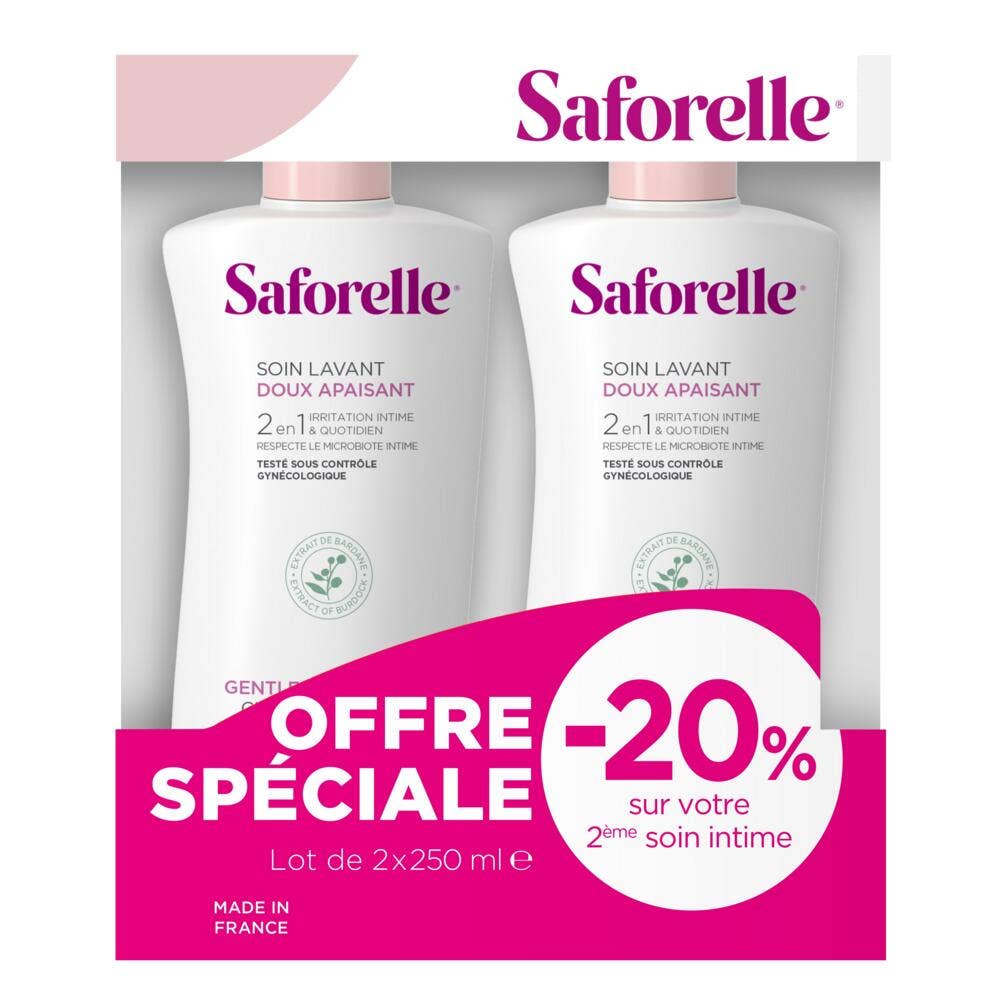 Saforelle Cuidado limpiador suave pieles sensibles 2x250ml