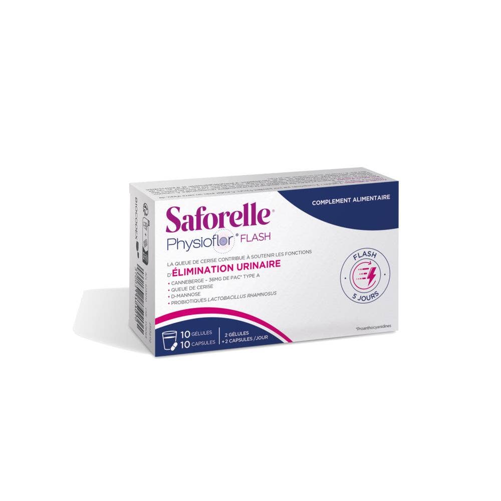Saforelle Physioflor Flash 10 cápsulas + 10 comprimidos