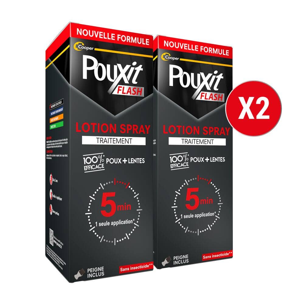 Pouxit Flash Tratamiento antipiojos y liendres 2 x 150 ml