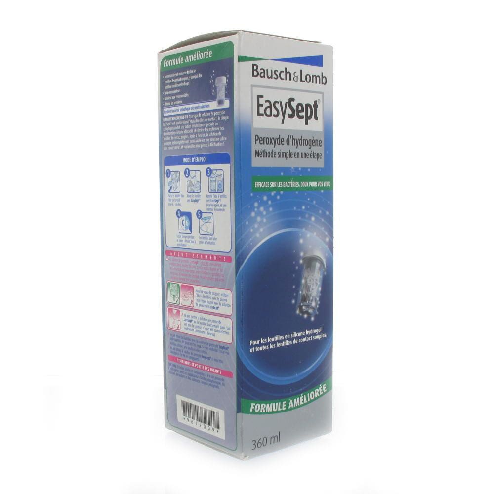 Bausch&Lomb Easysept Solución de peróxido de hidrógeno para lentes de  contacto 360 ml