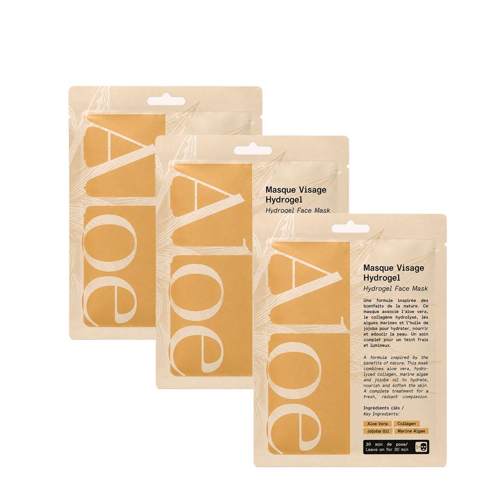 Aloe Paris Mascarillas faciales de hidrogel 3 mascarillas