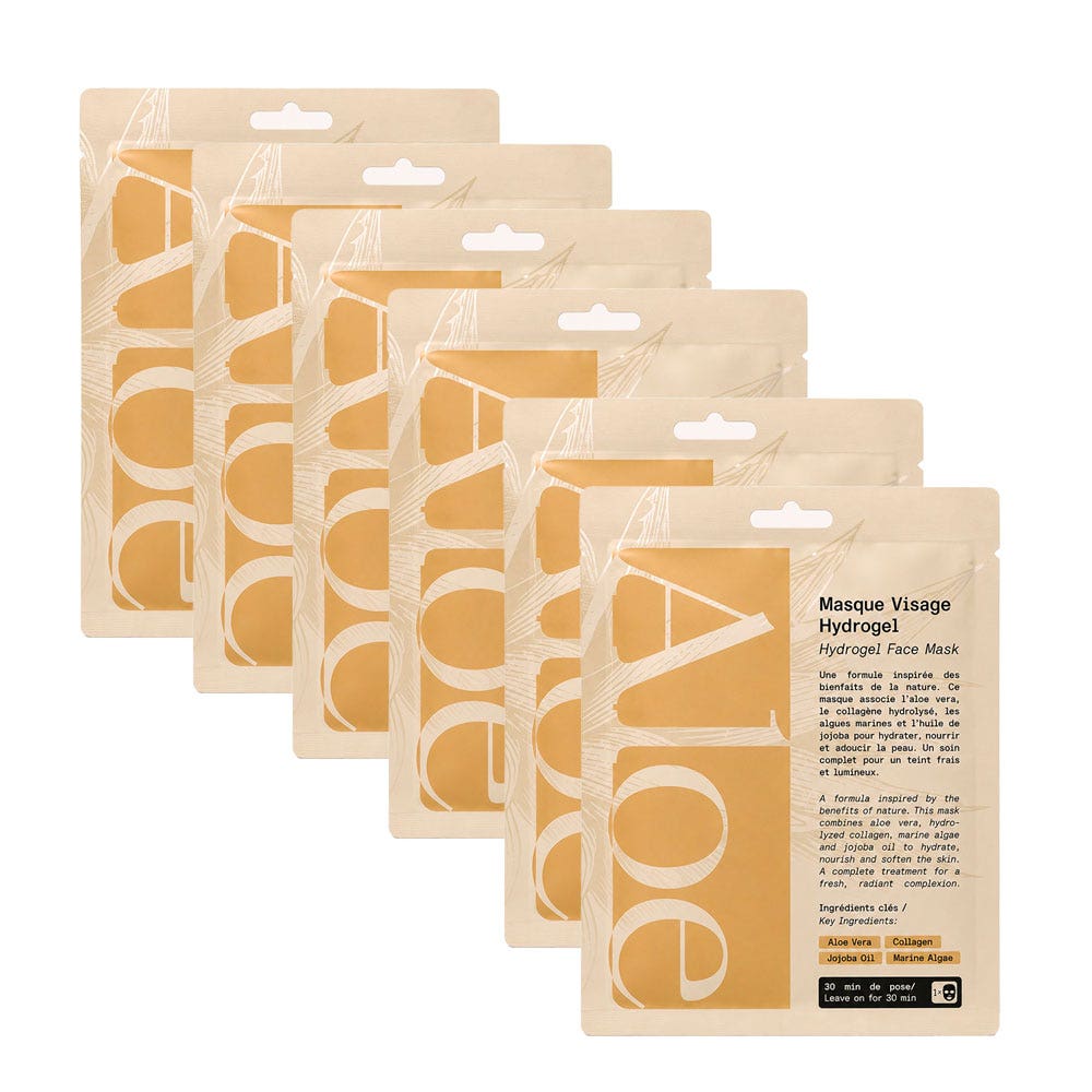 Aloe Paris Mascarillas faciales de hidrogel 6 mascarillas