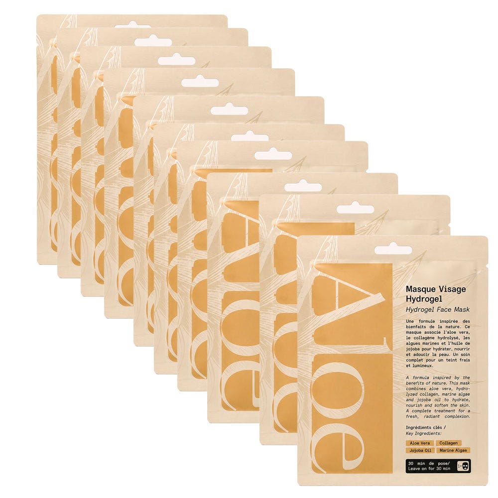 Aloe Paris Mascarillas faciales de hidrogel 10 mascarillas
