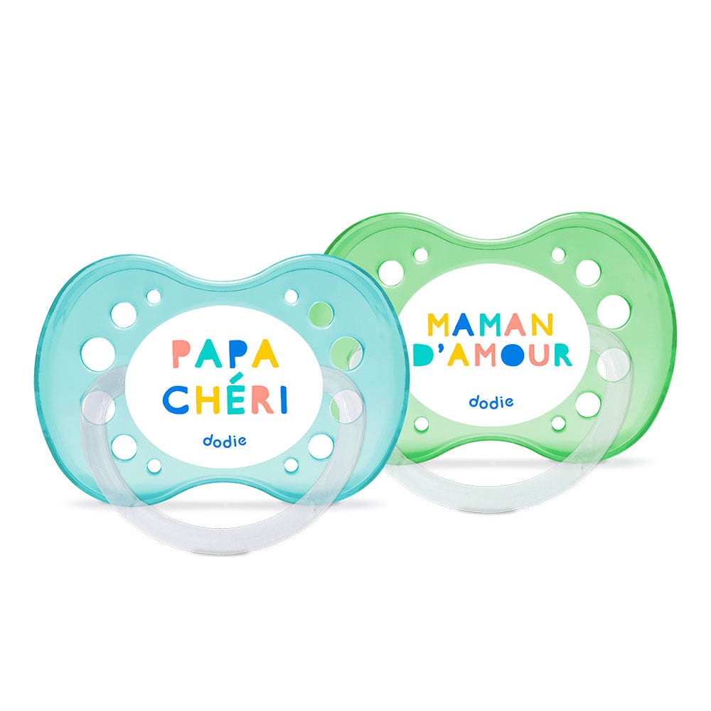 Dodie Chupetes anatómicos Palabras de amor a partir de 18 meses x2
