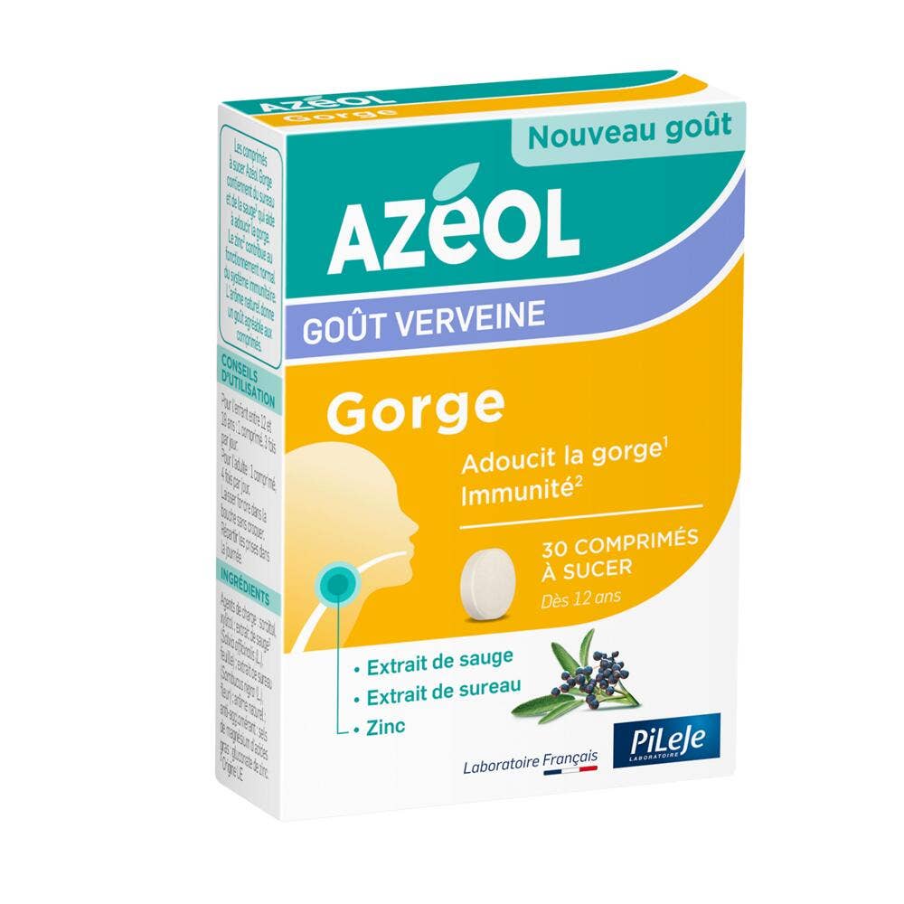Pileje Azeol Garganta aroma de verbena 30 comprimidos para chupar
