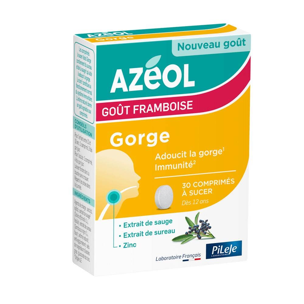 Pileje Azeol Gorge aroma de frambuesa 30 comprimidos para chupar