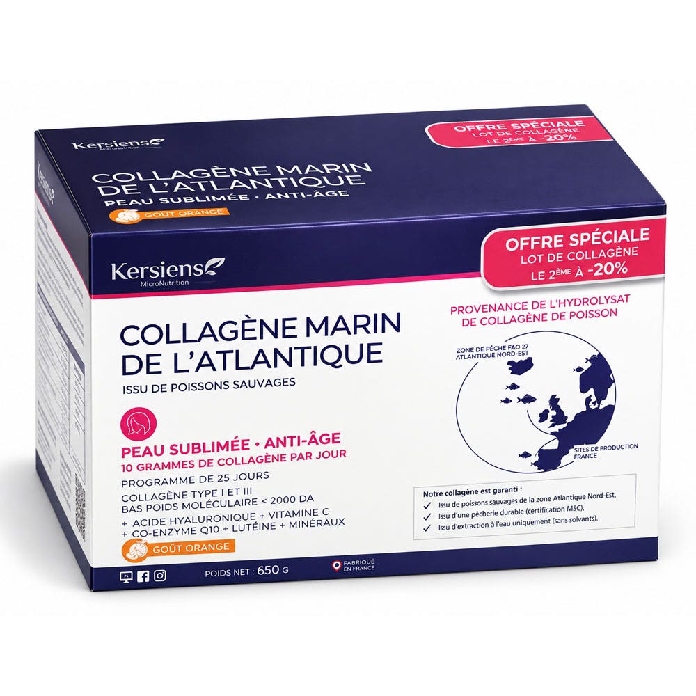 Kersiens Colágeno marino de Bretaña Piel sublimada, Antiedad 600g