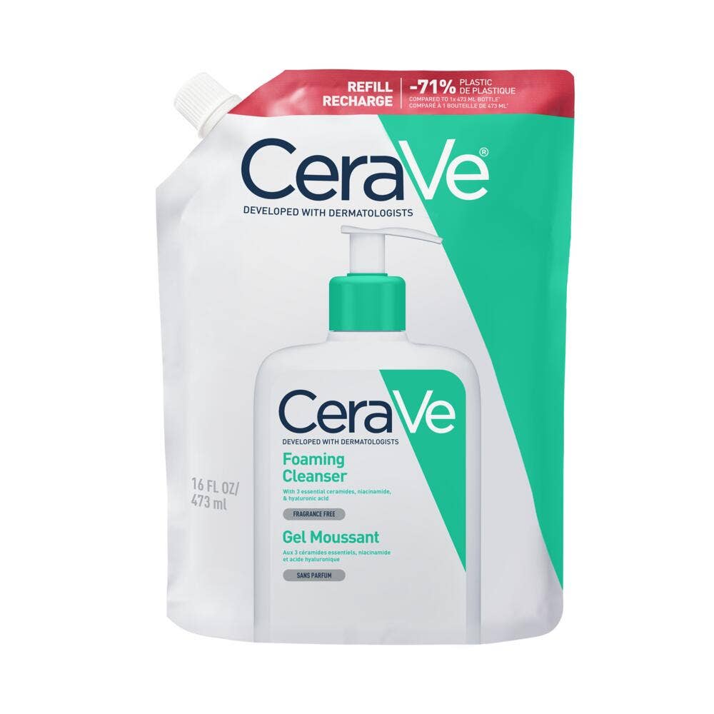 Cerave Cleanse Rostro Recambio de gel espumoso para rostro y cuello piel normal a grasa 473 ml