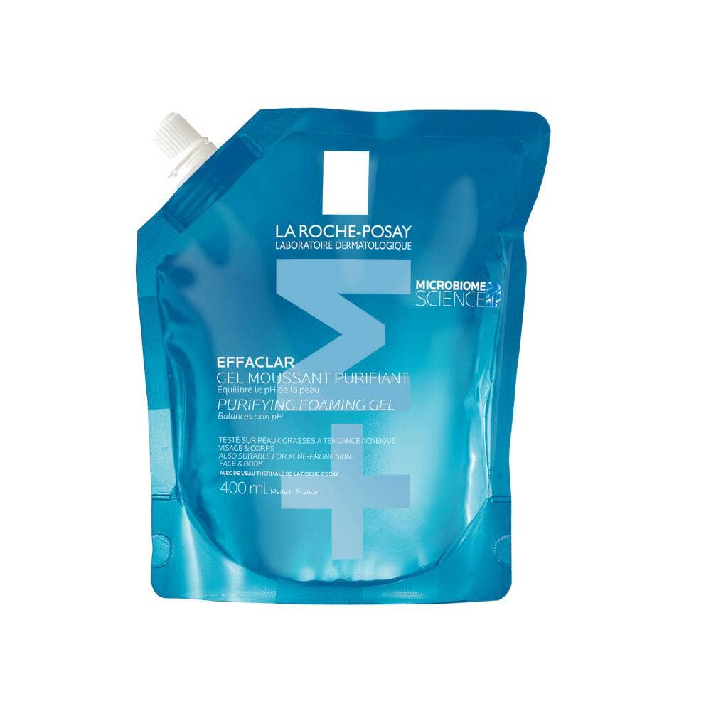 La Roche-Posay Effaclar Gel espumoso de recarga ecológica para piel grasa con tendencia acneica 400 ml