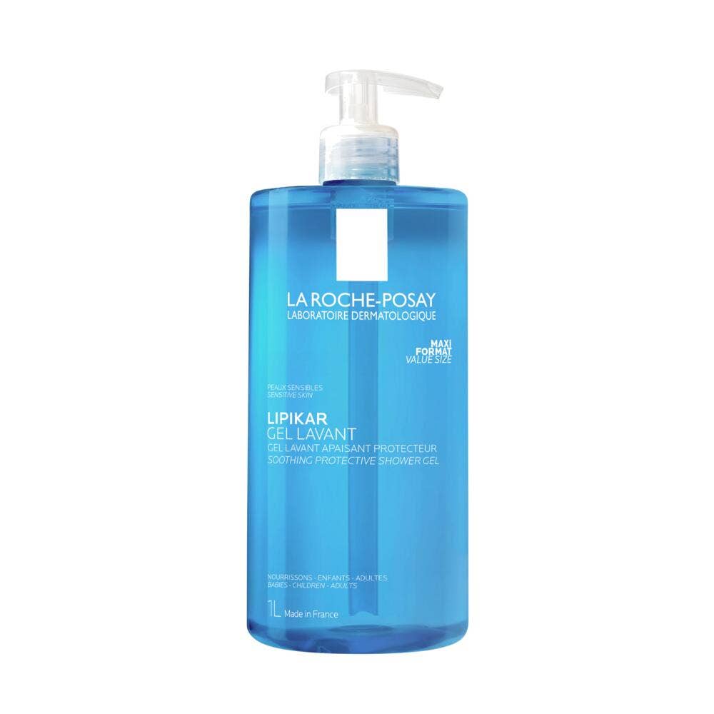 La Roche-Posay Lipikar Gel de ducha limpiador, calmante y protector para piel sensible 1 L