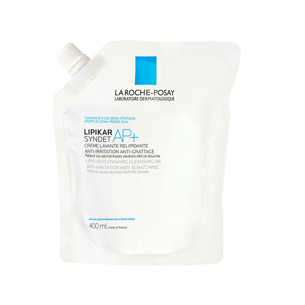 La Roche-Posay Lipikar Crema limpiadora syndet Ap+ para piel con tendencia al eccema atópico con recarga ecológica 400 ml