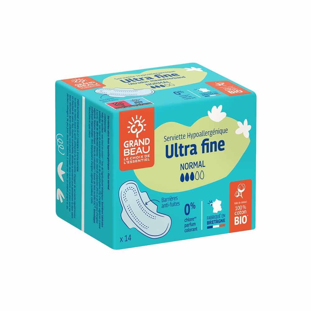 Grand beau Compresa hipoalergénica ultrafina normal x 14