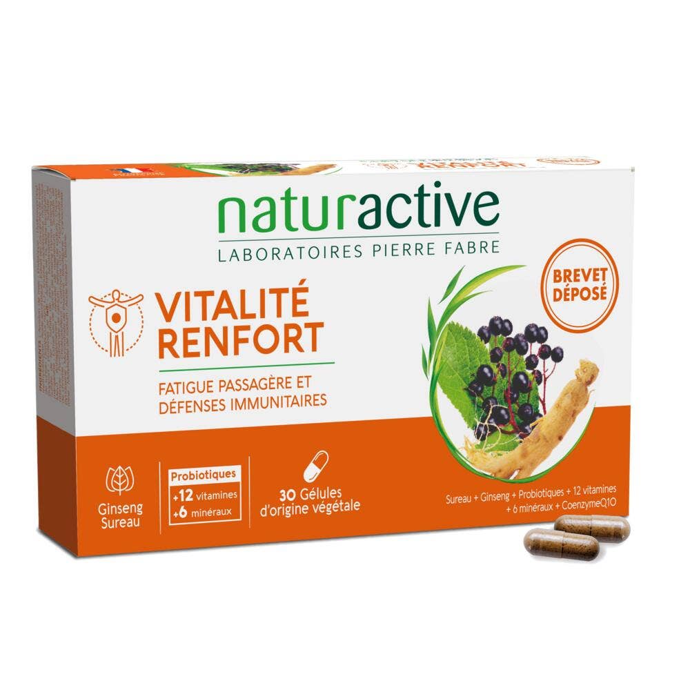 Naturactive Refuerzo de vitalidad para el cansancio pasajero y las defensas inmunitarias 30 cápsulas