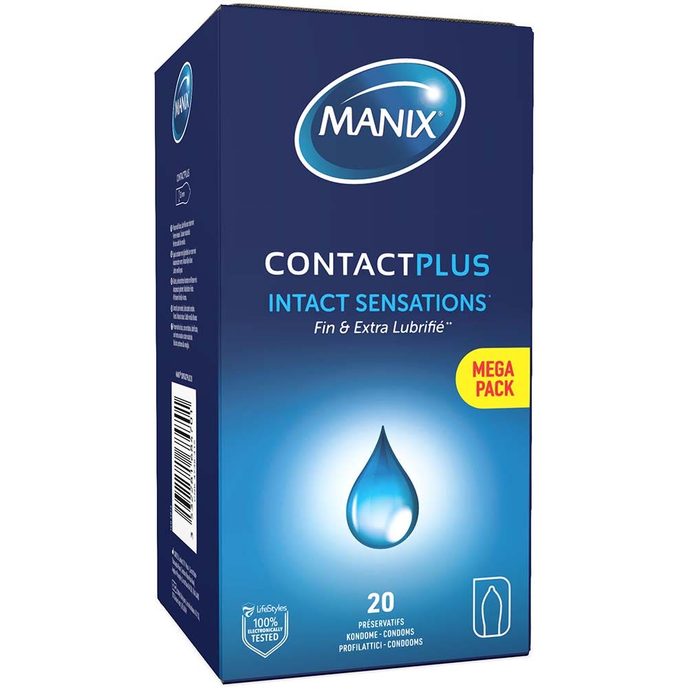 Manix Contact Plus Preservativos finos y con lubricación extra x24