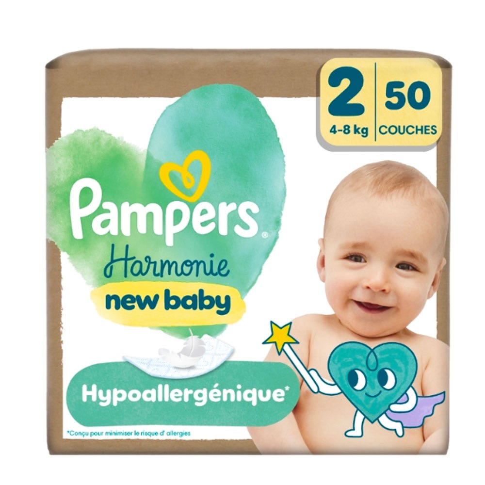 Pampers Harmonie Pañales Talla 2 de 4 a 8 kg x50