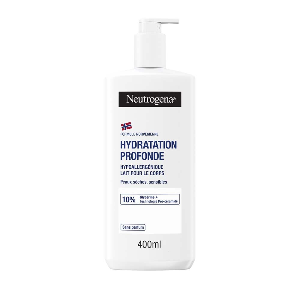 Neutrogena Hidratación profunda Leche corporal en crema hipoalergénica para piel muy seca 400 ml