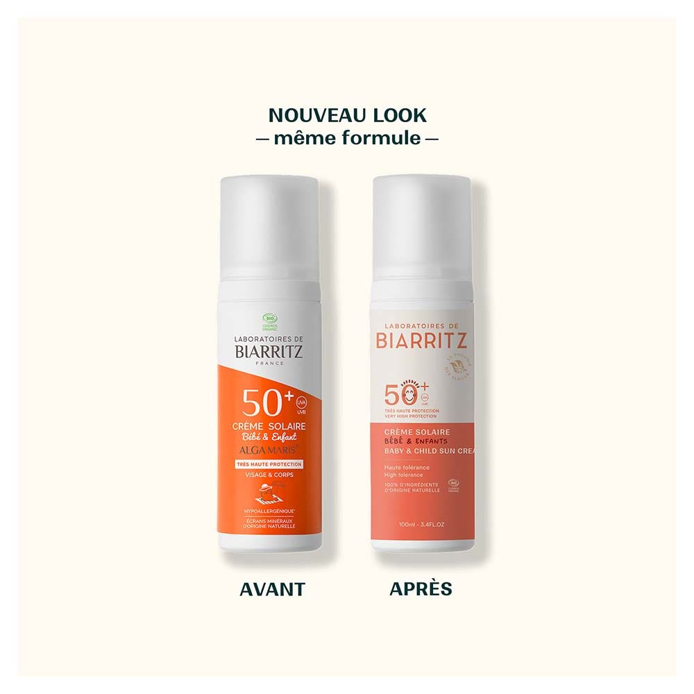 Laboratoires De Biarritz Solares Crema bebé e infantil SPF50+ fórmula natural 100 ml