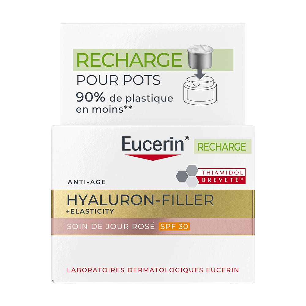 Eucerin Hyaluron-Filler + Elasticity Recambio de cuidado de día rosado SPF 30 50 ml