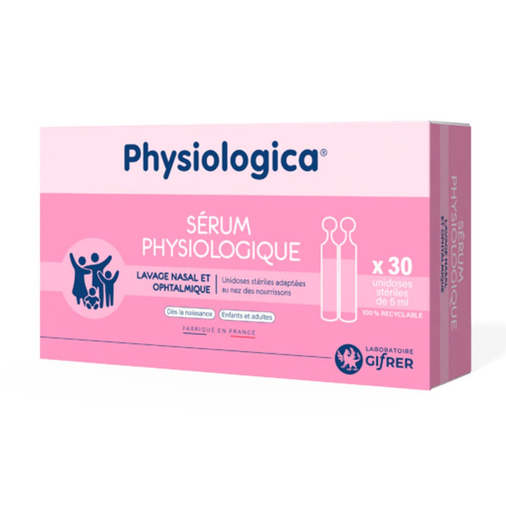 Gifrer Physiologica Suero fisiológico para lavado nasal y oftálmico 30 x 5 ml