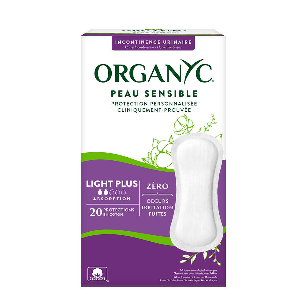 Organyc Salvaslips para pérdidas de orina leves plus x 20