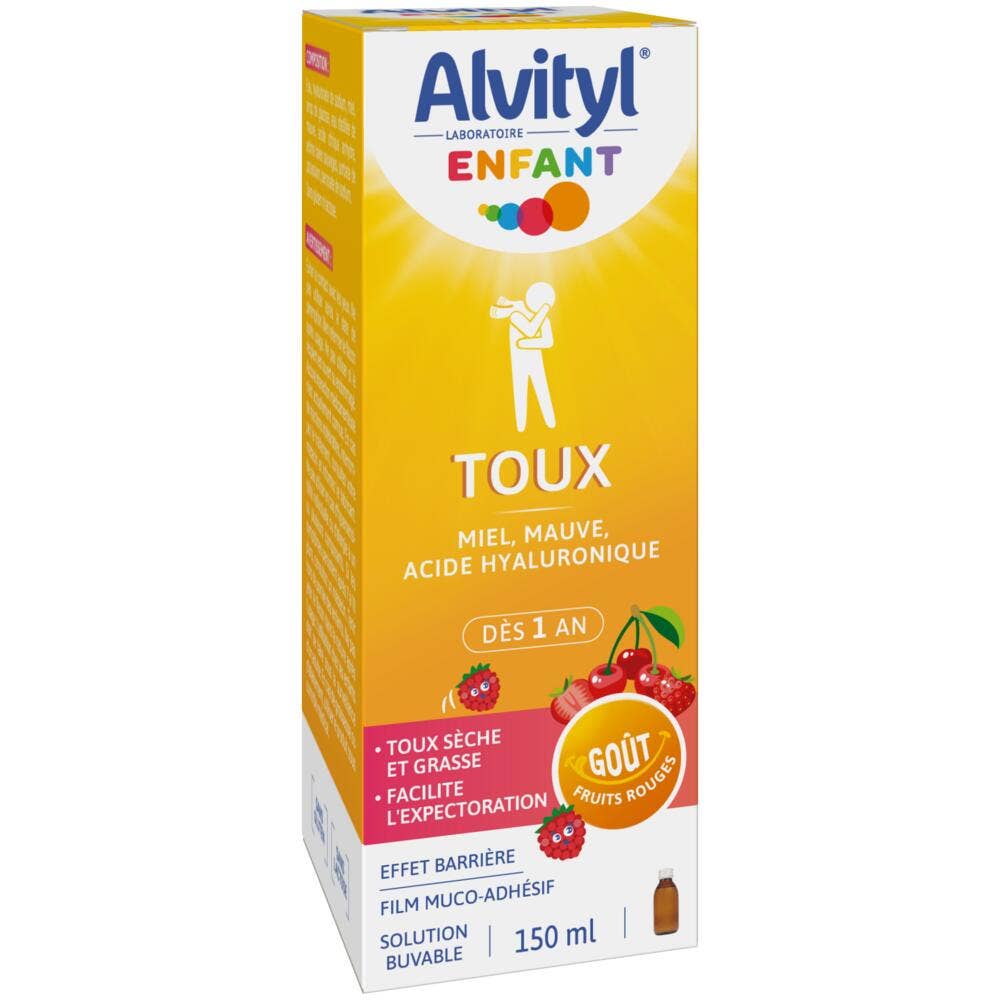 Alvityl Infantil Jarabe para tos seca y grasa sabor frutos rojos 150 ml