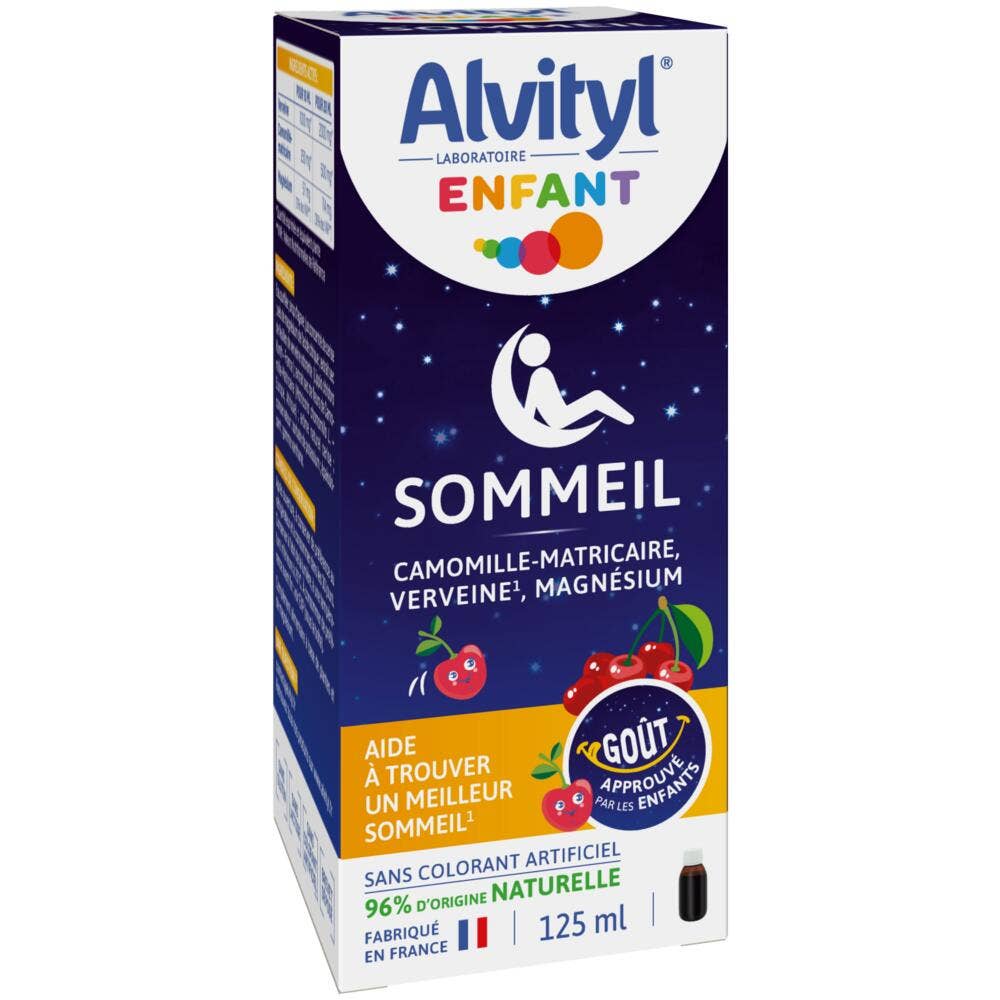 Alvityl Infantil Sueño manzanilla matricaria verbena magnesio sabor cereza 125 ml