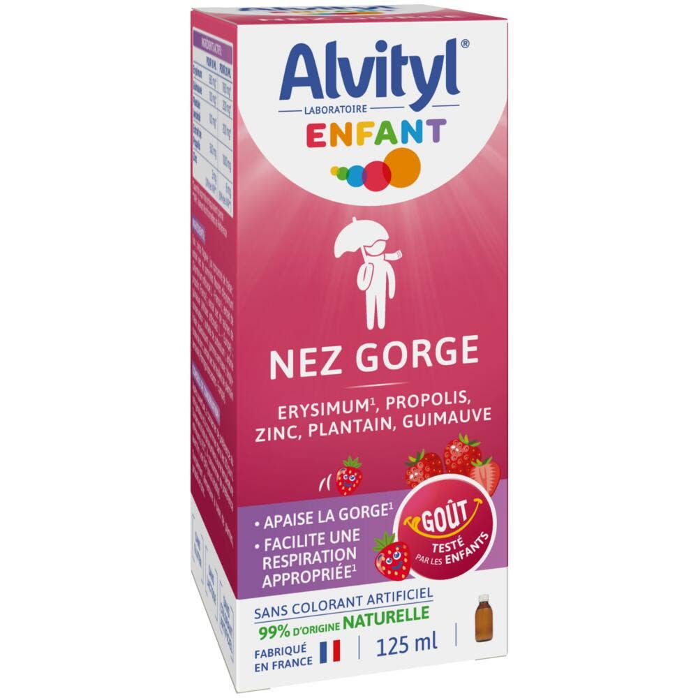 Alvityl Infantil Nariz y garganta Sabor fresa 125 ml