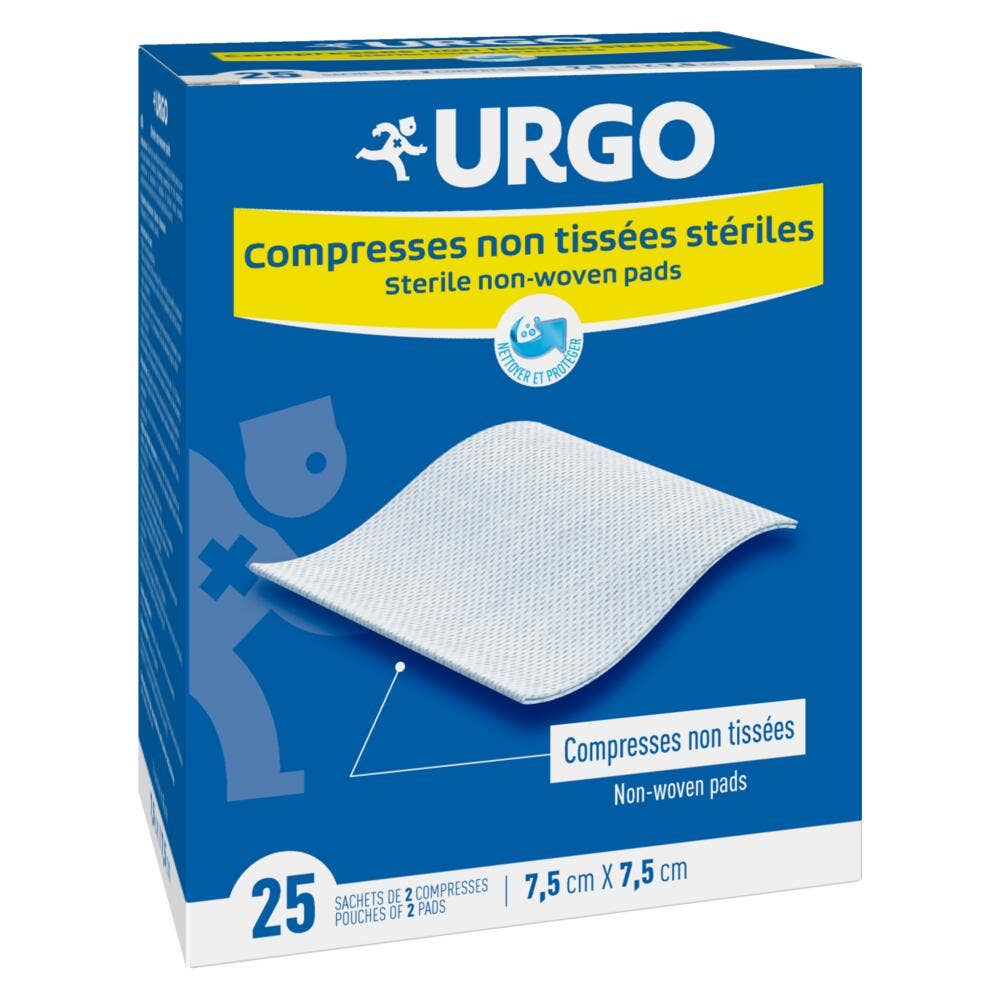 Urgo Compresas estériles no tejidas 7,5cm x 7,5cm x25