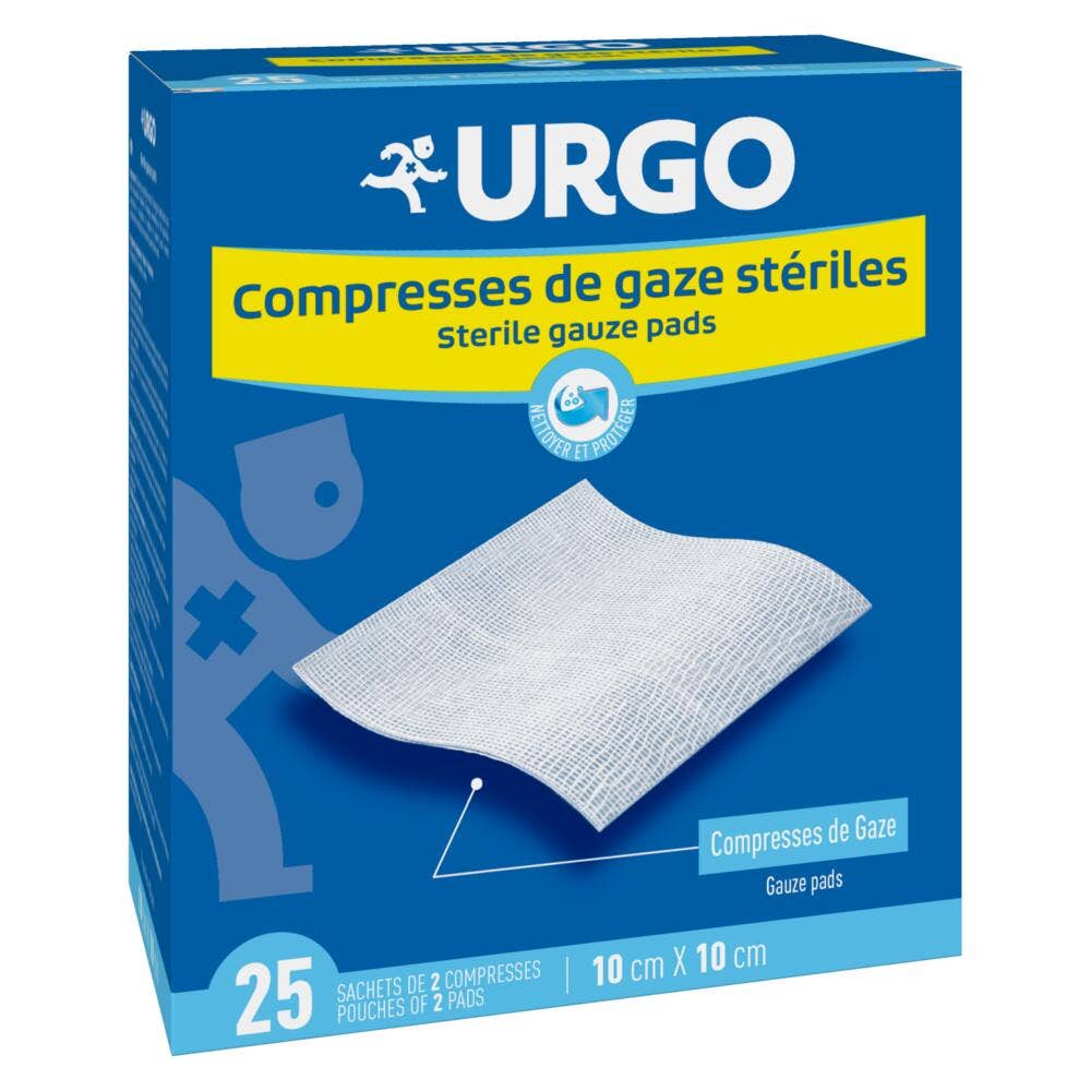 Urgo Compresas de gasa estériles 10cmx10cm 2 x 25 unidades
