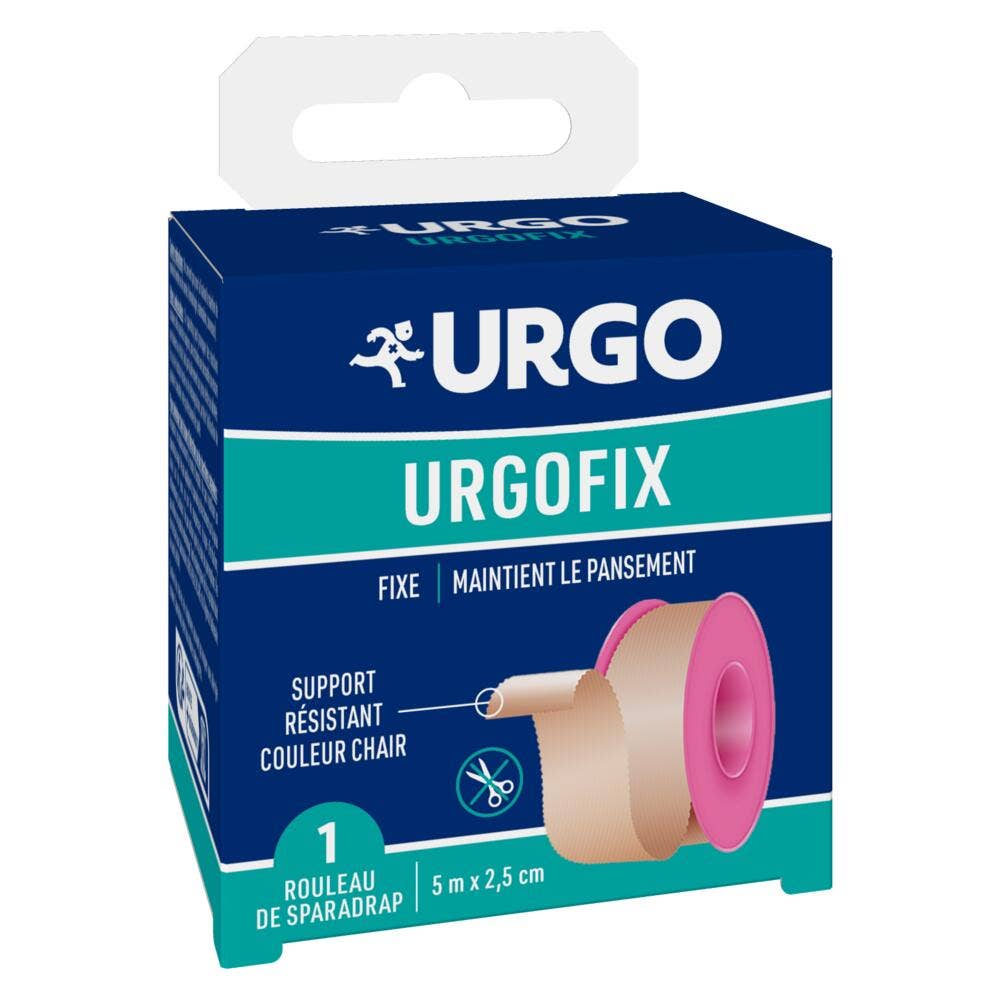 Urgo Urgofix Esparadrapo adhesivo de tela resistente color piel Urgofix 1 rollo
