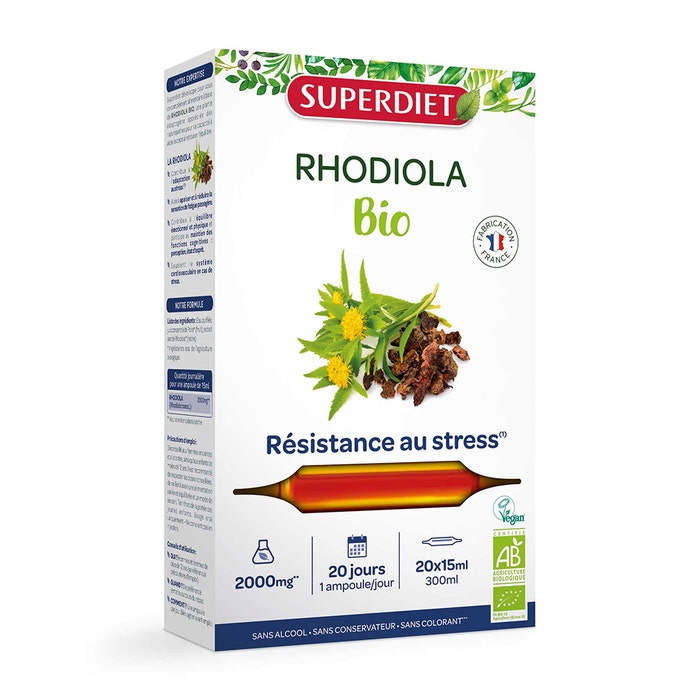 Rhodiola ecológica 20 ampollas Superdiet