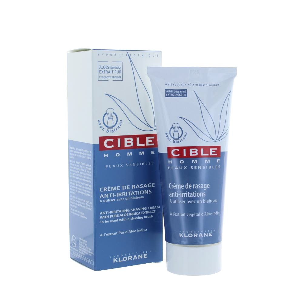 Klorane Cible Homme Crema De Afeitado Antiirritaciones Con Brocha Pieles Sensibles Peaux Sensibles 100ml