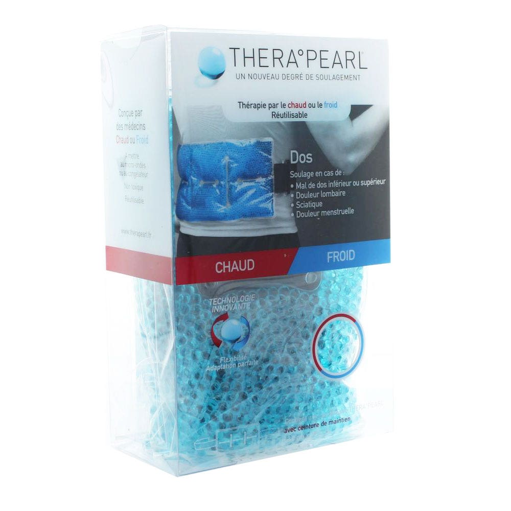 TheraPearl Terapia calor/frío para espalda 43,2x17,1 cm con cinturón de sujeción