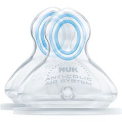 Nuk Tetinas Anatomicas Silicona Transparentes First Choice Ventilacion Air System 0-6 Meses Pack De 2