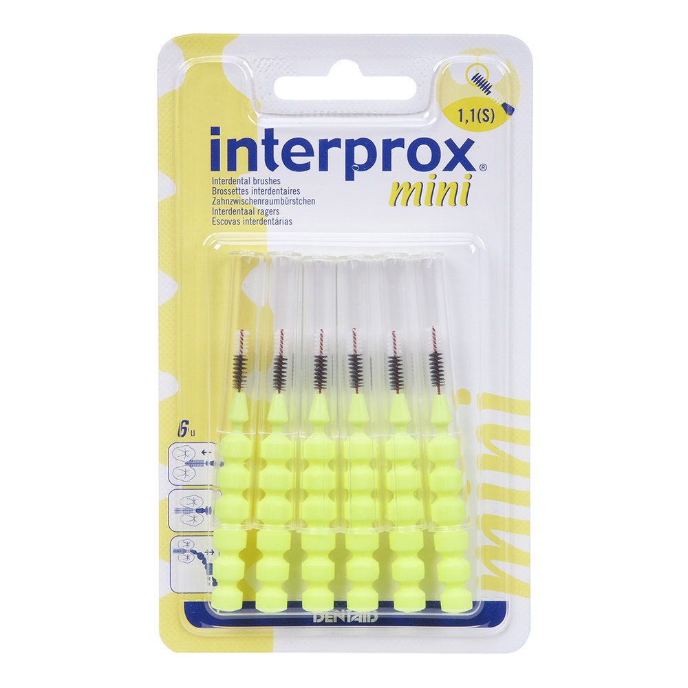 Interprox Mini cepillos interdentales amarillo 1,1 X6