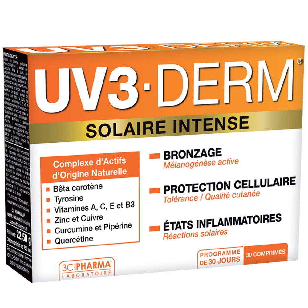 3C Pharma Uv3 Derm Solaire Intense 30 Comprimidos