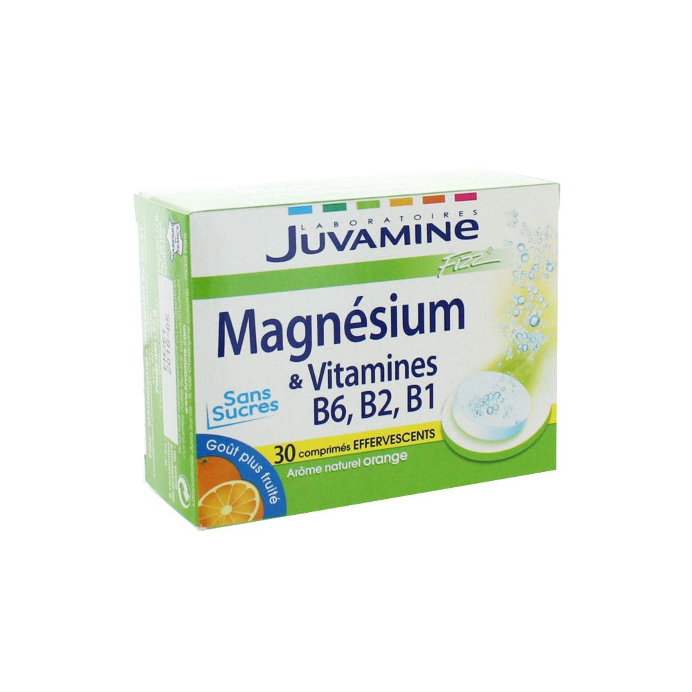 Juvamine Fizz Magnesio Y Vitaminas B6 B2 B1 - 30 Comprimidos