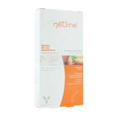 Netline 20 Bandas De Cera Depilatoria Para El Rostro + Aceite Almendra Dulce