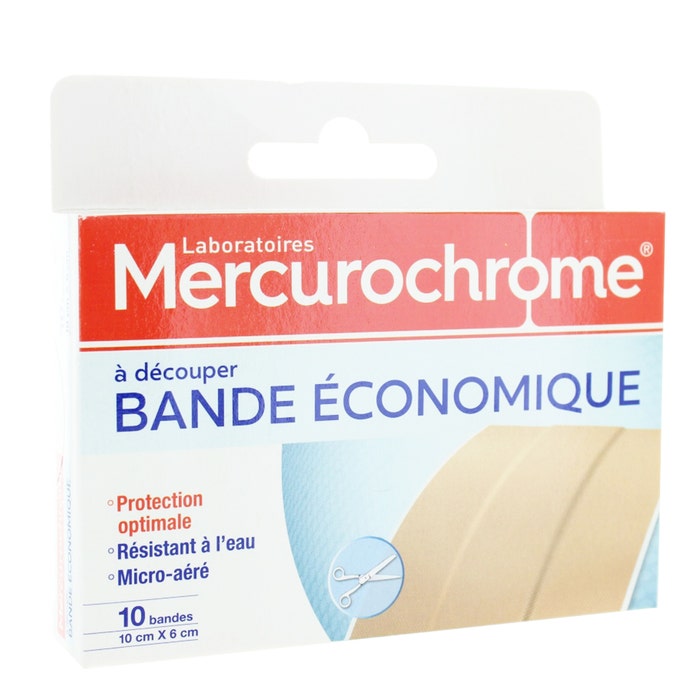 Bandas Económicas 10 Tiras Mercurochrome