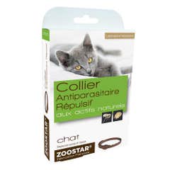 Zoostar Collar antiparasitario repulsivo con activos naturales para gatos 35cm