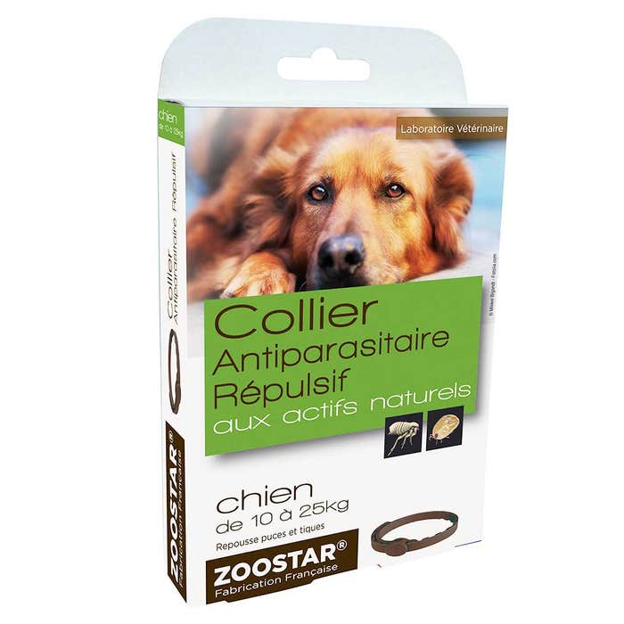 Collar antiparasitario repulsivo con activos naturales para perros 60cm 10kg Zoostar