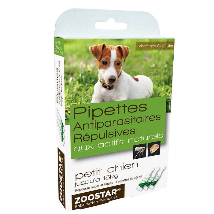 Pipetas antiparásitos con activos naturales para perro pequeño hasta 15kg 15kg Zoostar