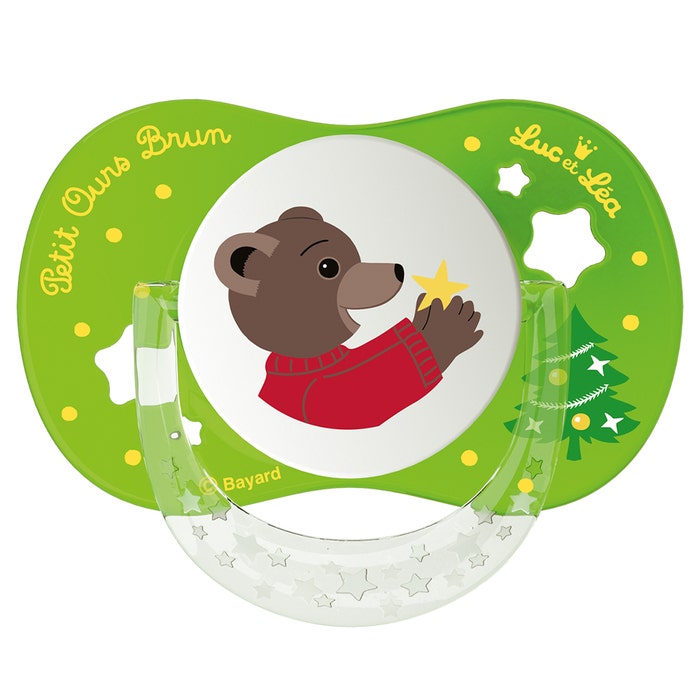 Luc Et Lea Chupete fisiológico con anilla Little Brown Bear Christmas de 0 a 6 meses x1