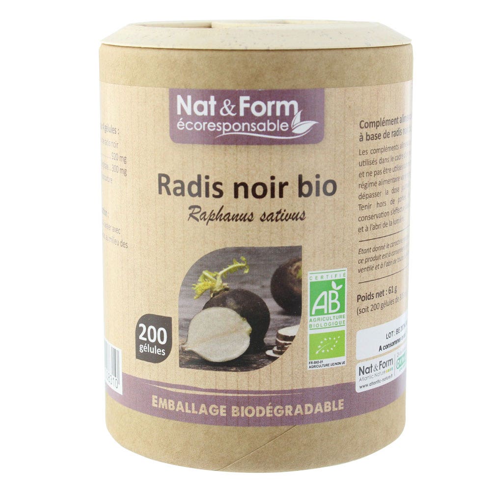 Nat&Form RÁBANO NEGRO BIO 200 cápsulas
