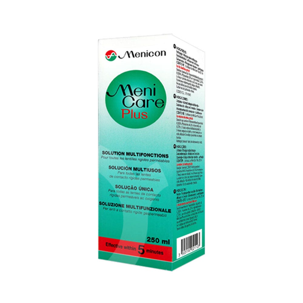 Menicon Menicare Plus Solución multifunción para lentes rígidas permeables 250 ml