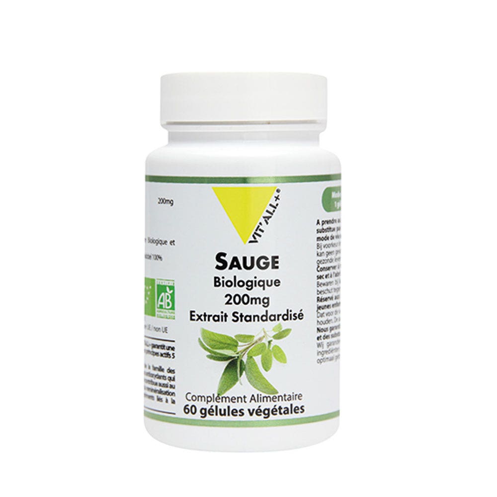 Vit'All+ Salvia Orgánica 200mg 60 cápsulas