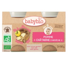 Babybio Fruits Petits Pots Manzana Castaña 6 Meses BIO 2x130g