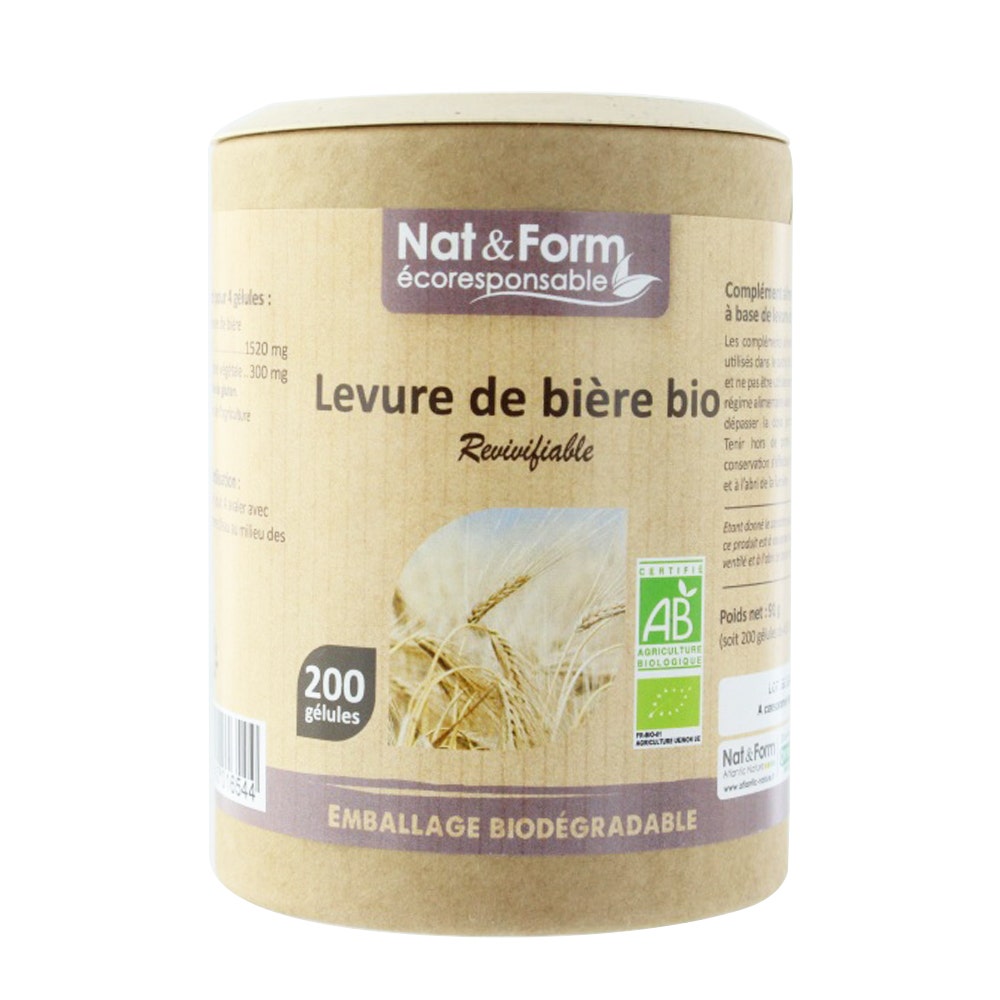 Nat&Form Levadura de Cerveza Revivificante Ecológica 200 Gélulas