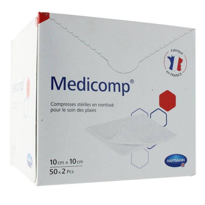 Compresas estériles no tejidas 10cmx10cm 50x2 Medicomp Hartmann