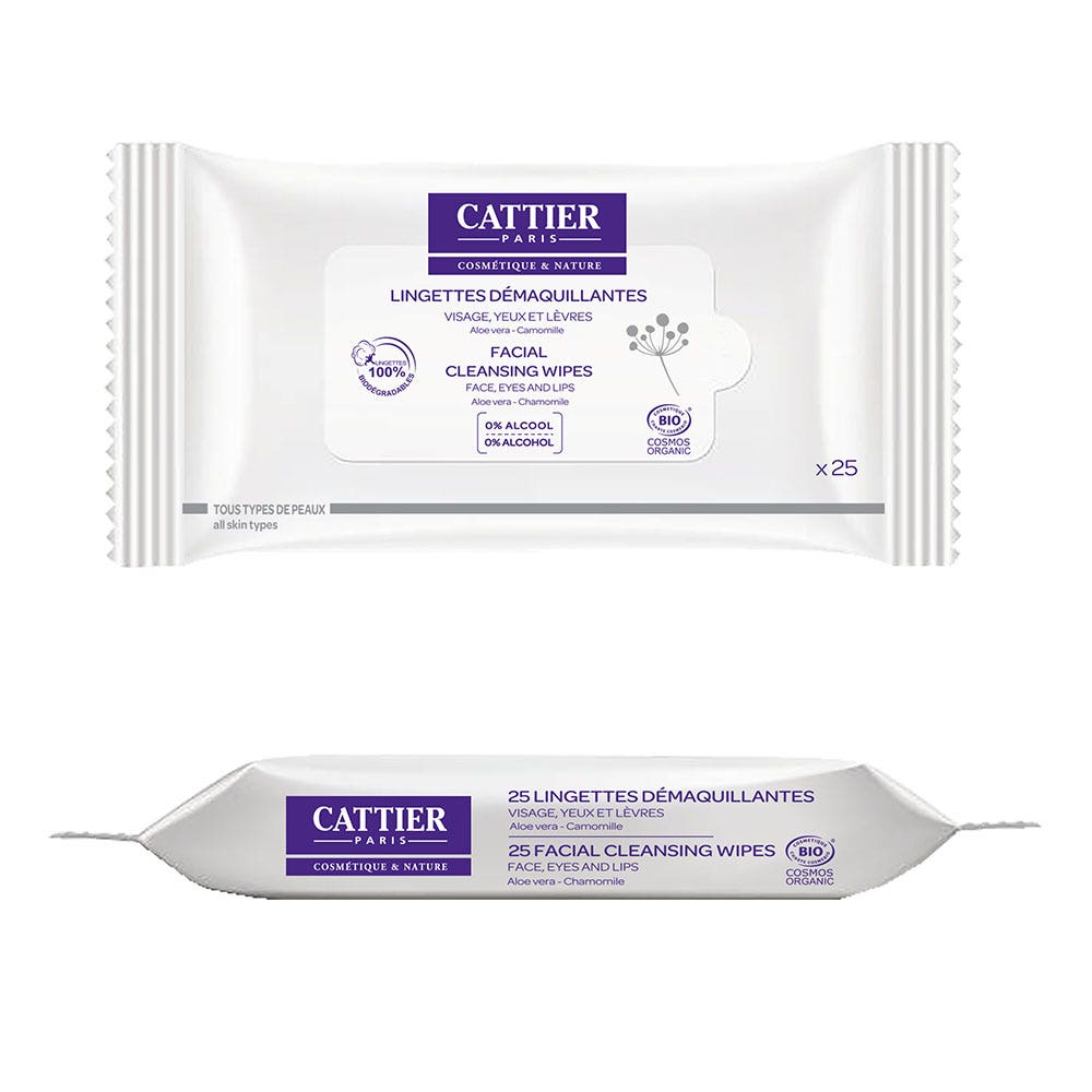 Cattier Toallitas Desmaquillantes Rostro Bio x25